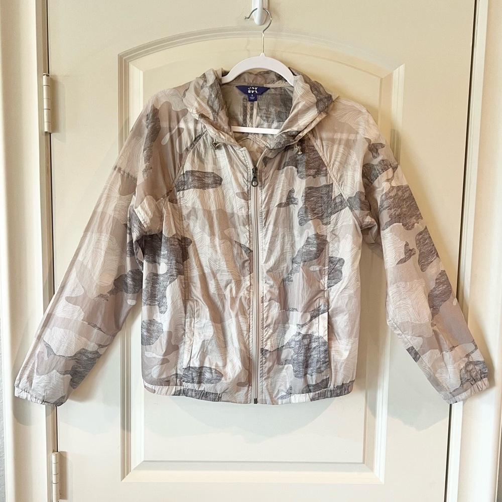 JoyLab Camouflage Zip-Up Windbreaker Jacket - Women's Size Small Brown/Tan Camo